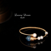 Kyanite opening bracelet female fashion trendy cold wind Net Red simple fashion personality Baroque hand jewelry