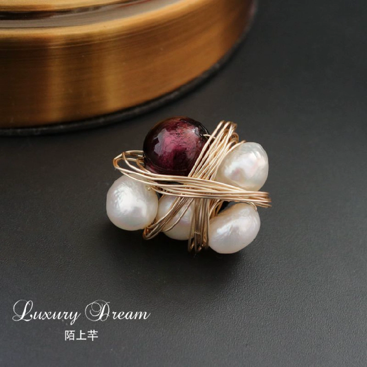 Baroque trâm cài áo chống ánh sáng pin nhỏ trang trí sáng tạo hoang dã Nhật Bản nhỏ ngọc trai trâm
