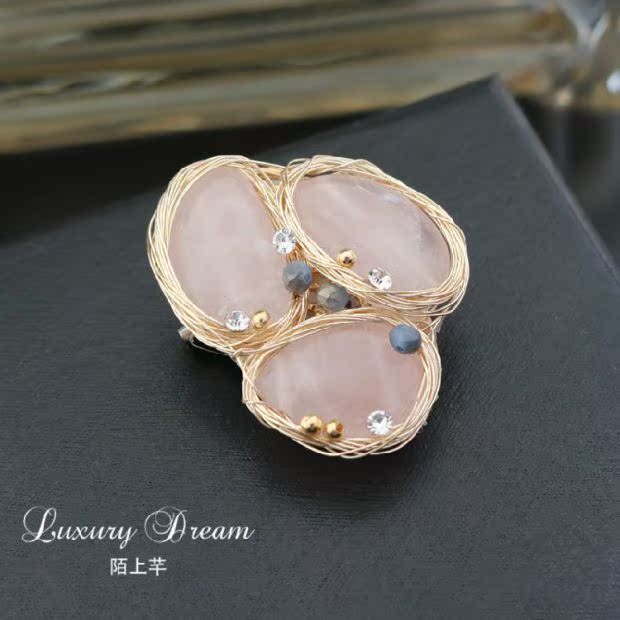 芊 Bản gốc nhỏ trâm cài trâm bằng đá tự nhiên trang trí pin Hàn Quốc Phụ kiện quần áo sang trọng cài áo chanel