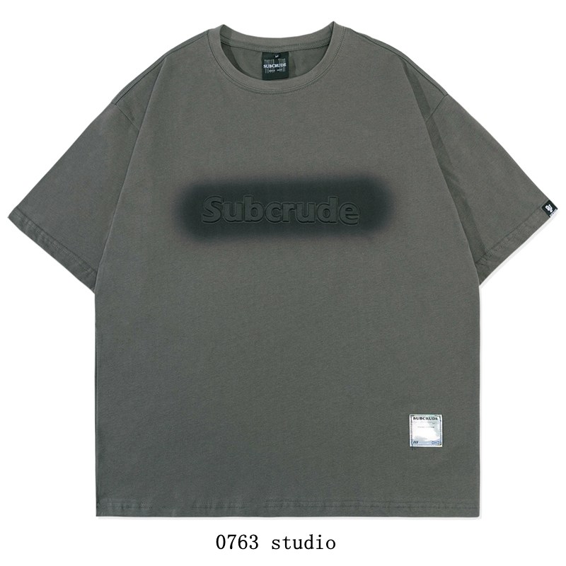 0763studio retro minimalist styrofoam with short sleeve T-shirt for men and women Lazy Wind Half Sleeve Short Tee Jacket