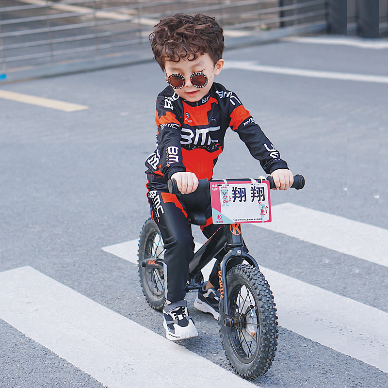 Custom Spring Summer Children's Wheel Slide Suit Riding Suit Balance Car Cover Performance Racing Bike men and women long short sleeves Breathable Speed Dry