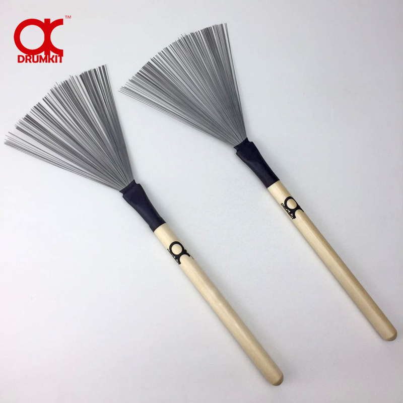 Impact Instrument Drum Drum Jazz Drum Brush Box Drum Wood Handle Wire Brush Nylon DrumStick Just Brush Drum Stick