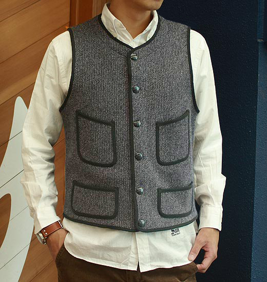 Quần vest cổ điển nam giới NONSTOCK bốn túi vest nâu "> <input type= áo khoác cardigan học sinh