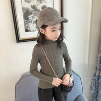 Girls base shirt Long Sleeve Spring and Autumn 2020 New Medium Children Korean version of foreign style T-shirt Childrens Autumn Knitted Top