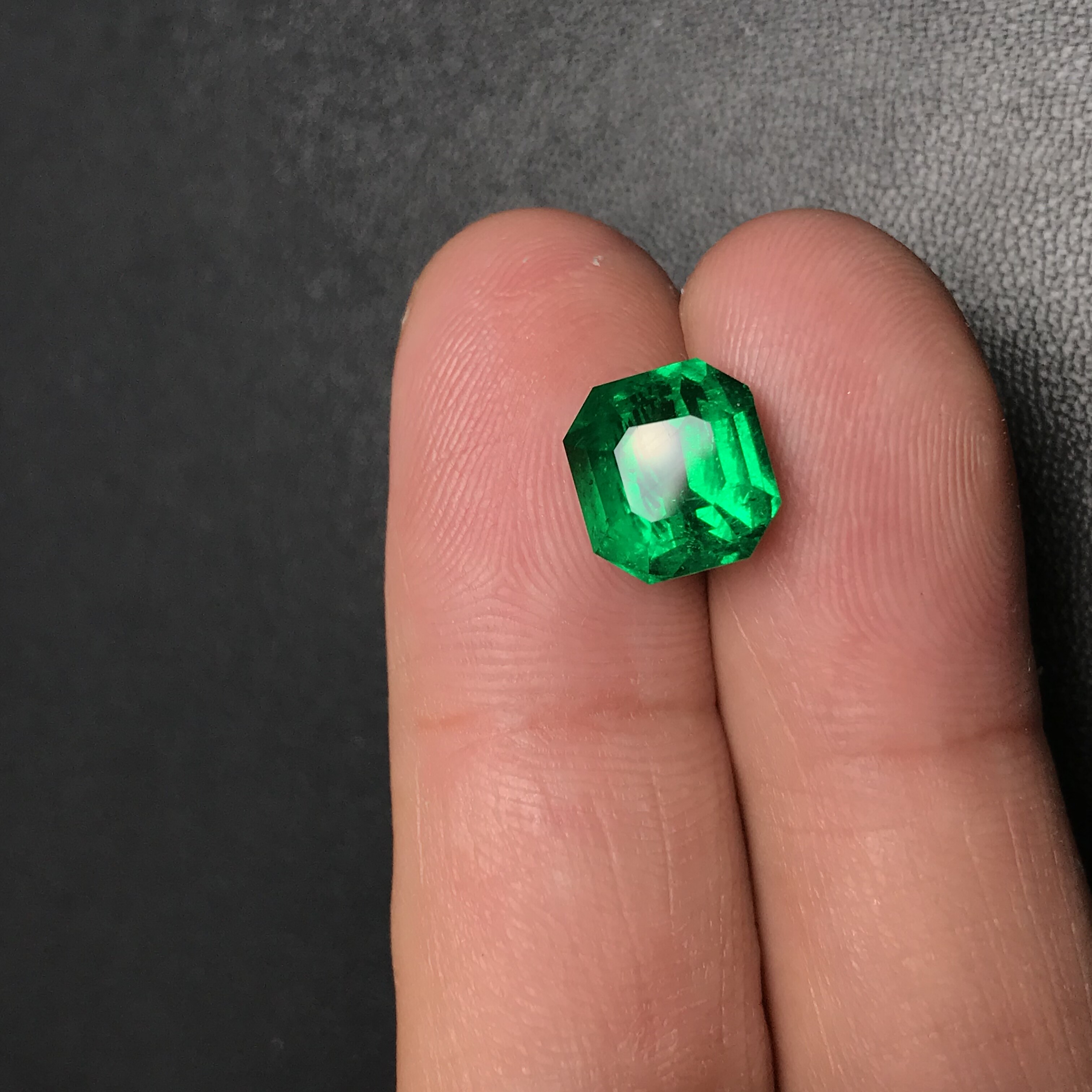 Caiyi jewelry 4 18ct natural Colombian micro-oil Musa emerald bare stone ring pendant color treasure