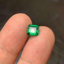 Caiyi jewelry 1 54ct natural Zambian micro oil Wharton green emerald bare stone ring pendant color treasure