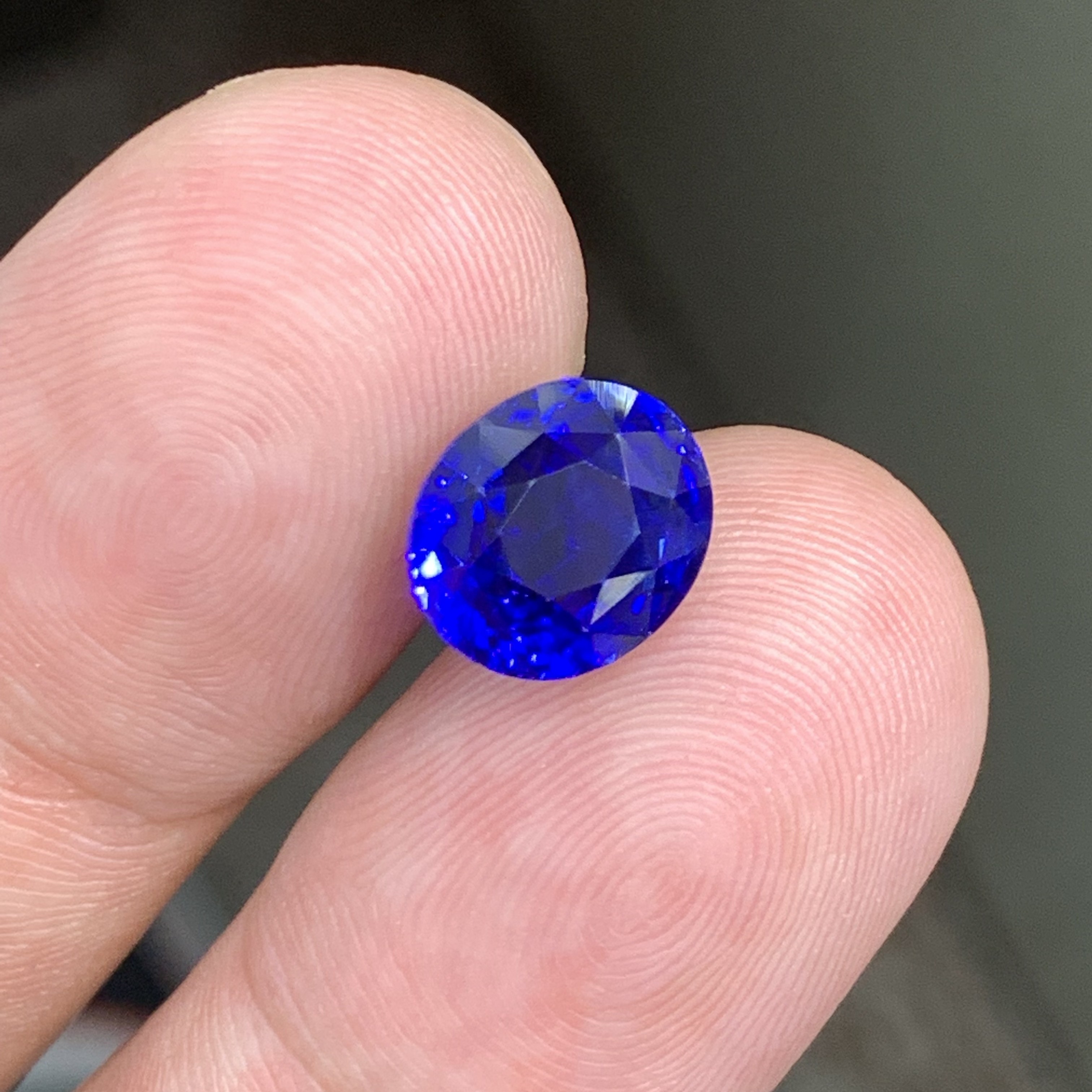 Caiyi jewelry 5 00ct Sri Lankan natural burnt royal blue sapphire bare stone high-end color treasure customization