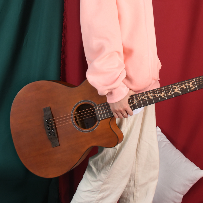 Folk Guitar Beginners Girls Net Red 41 inch New Handwood Guitar Student with a male introductory instrument Gitit self-study