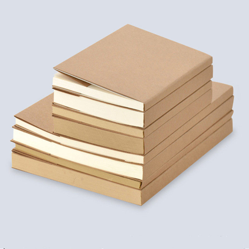 Kraft paper notebook blank hand book without grid simple business horizontal line sketch blank white paper hand-painted book - Taobao