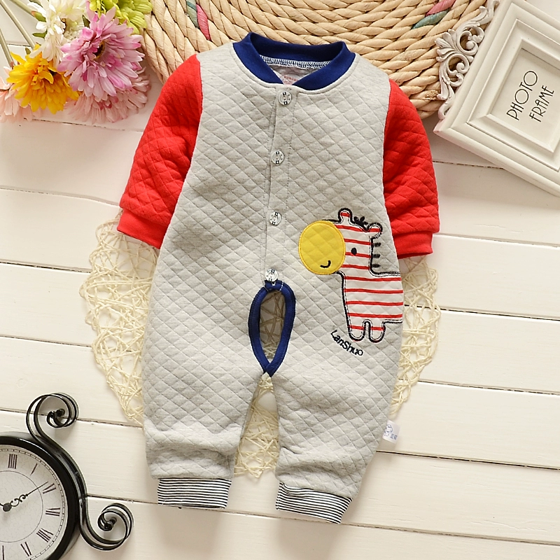 Mùa thu và mùa đông cotton bé jumpsuit ấm bé jumpsuit sơ sinh cotton mỏng jumpsuit ấm - Áo liền quần