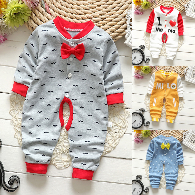 Baby jumpsuit spring and autumn cotton long-sleeved baby romper romper newborn clothes 0-6