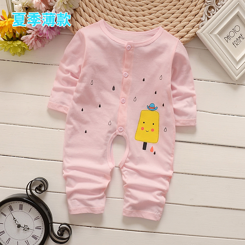 2 cái 30 nhân dân tệ mùa hè bé onesies cotton phần mỏng dài tay áo quần áo bé điều hòa không khí phù hợp với quần áo trẻ em giá rẻ