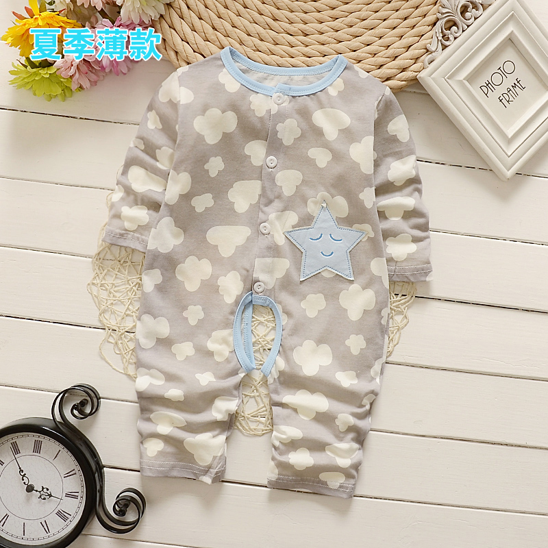 2 cái 30 nhân dân tệ mùa hè bé onesies cotton phần mỏng dài tay áo quần áo bé điều hòa không khí phù hợp với quần áo trẻ em giá rẻ