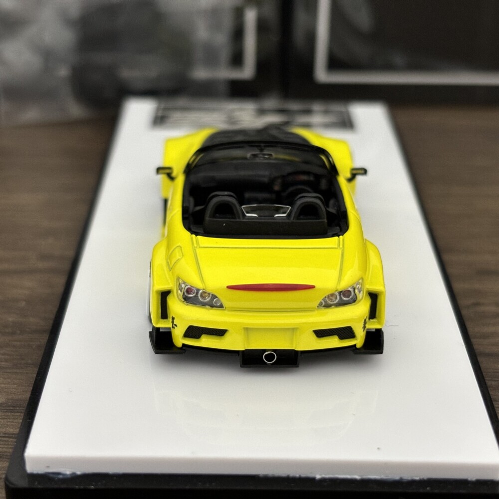 MicroTurbo 1/64 S2000 AP1 J's Racing Modified Metallic Yellow (Open-Ho - Black Ice Diecast