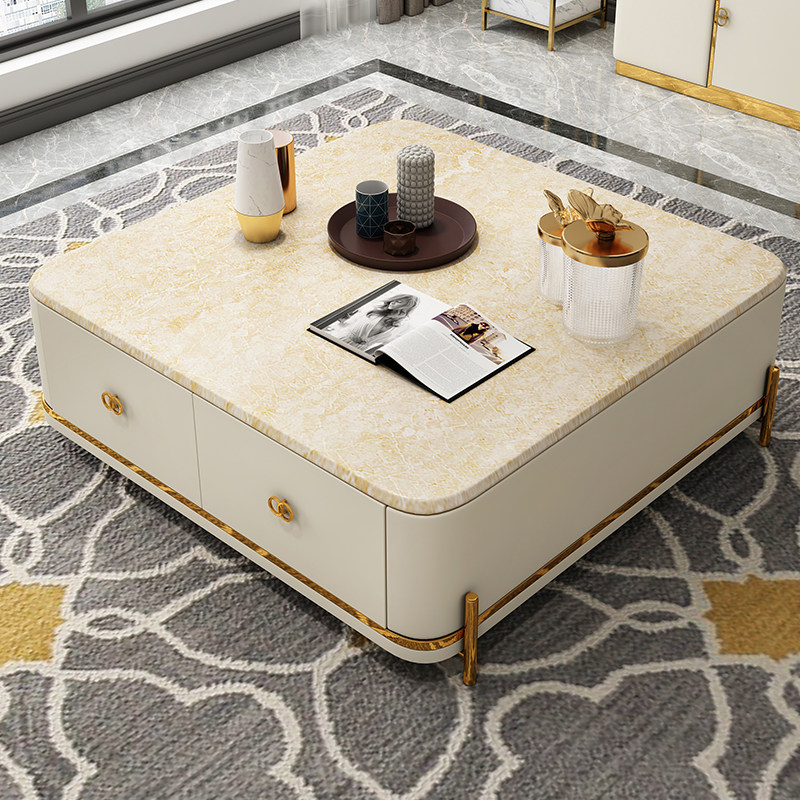 Light extravagant modern square tea table small family type home tea table tea table Nordic minimalist tea table TV cabinet Composition