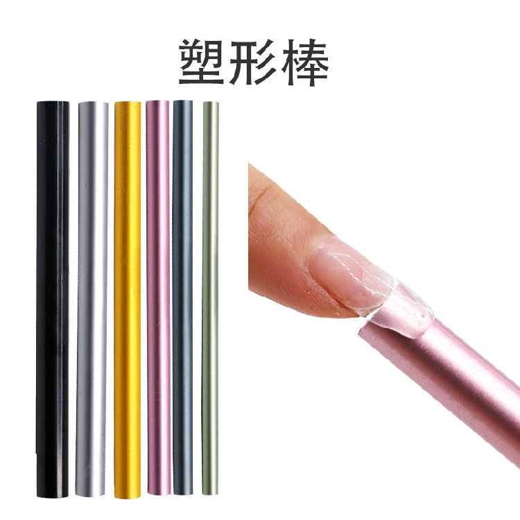 Crystal nail shaping stick 6 sets stereotype stick phototherapy extension nail C-shaped pressed aluminum hollow tube manicure supplies