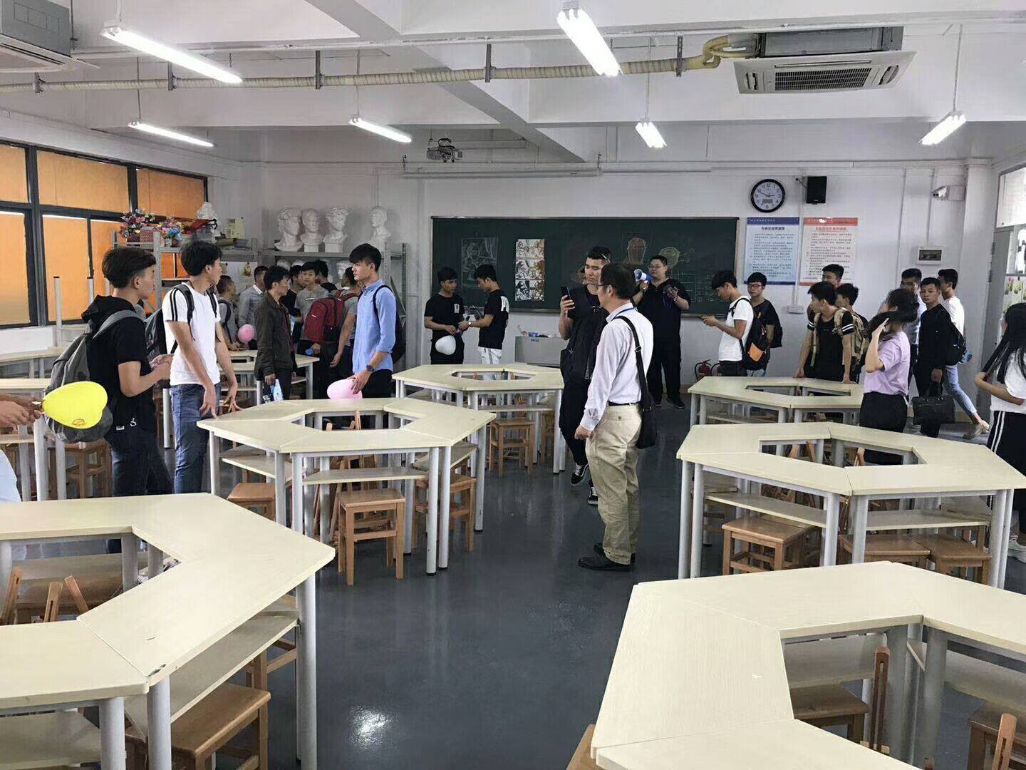 Simple modern trapezoidal conference table personality combination negotiation table art creative splicing training table office desk