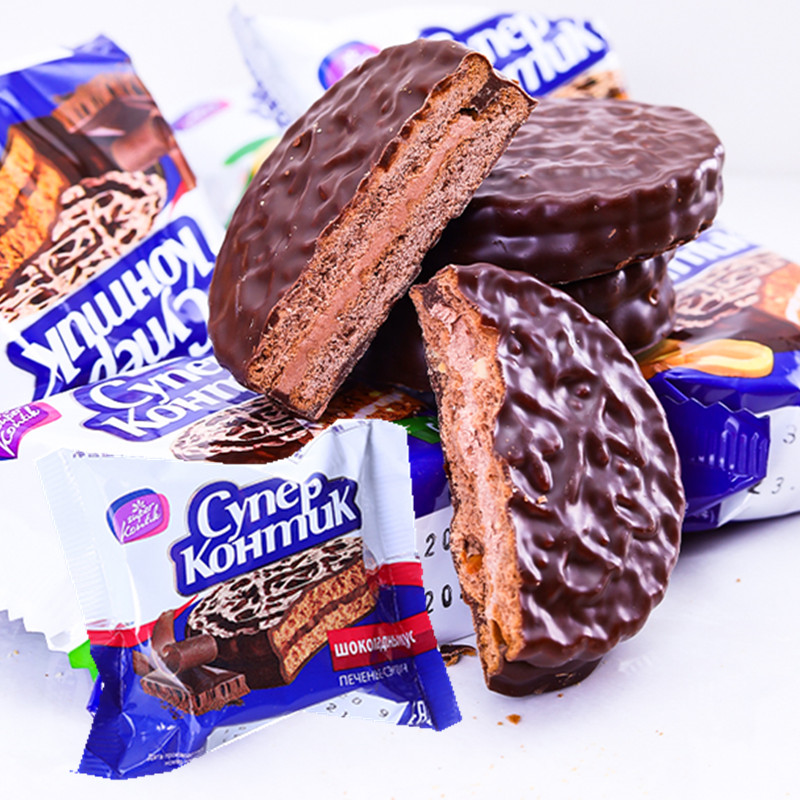Russian Sandwich Sandwich Chocolate Biscuits Kangji Imported Food Net Red Office Food Snacks 500g