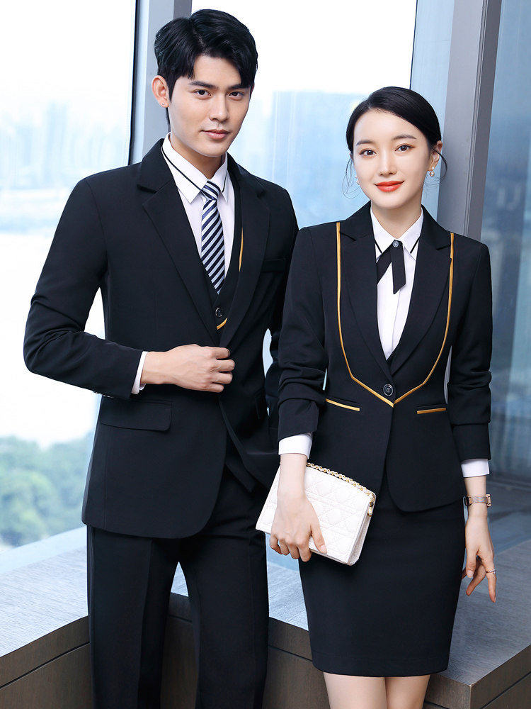 HIGH-END HOTEL FRONT DESK WORK WEAR FOR MEN AND WOMEN THE SAME PROFESSIONAL WEAR BAR COUNTER RESTAURANT CLUB WAITER WORK CLOTHES IN SPRING AND AUTUMN