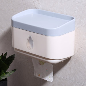 Toilet Paper Holder, No-Drill Tissue Box, Waterproof Tissue Box, Roll Paper Holder, Toilet Paper Box, Household Wall-Mounted Tissue Holder