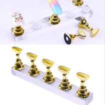 Nail art display tool chess piece exercise base multi-color 5 piece magnet long acrylic nail display