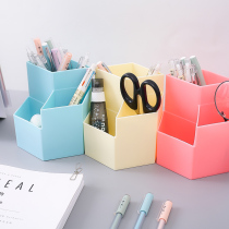 Nordic three grid ins Diamond creative pen holder multifunctional desktop storage bucket decorative ornaments makeup brush storage barrel