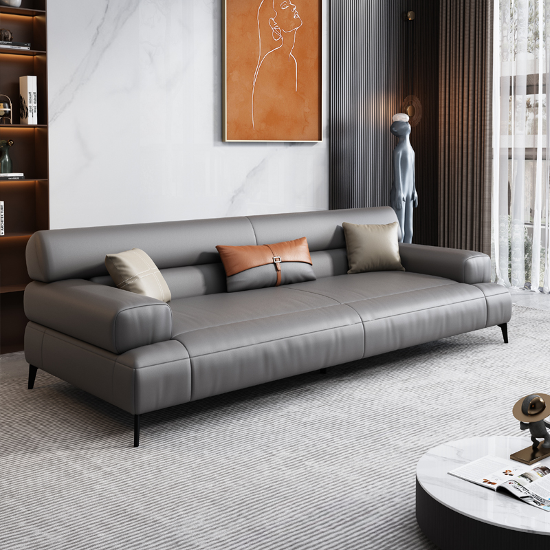 Nordic leather boss office sofa coffee table combination set simple modern business reception three people