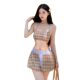New Retro Plaid Split Skirt-Style Swimsuit, Feminine and Sexy, Pure Desire, Small Bust Push-Up, Hot Spring Resort Swimwear Three-Piece Set