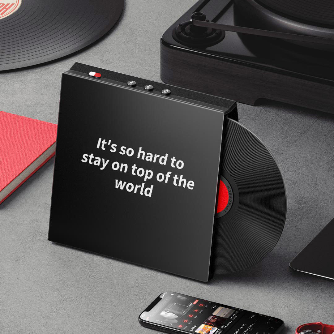 MORRORART Bluetooth speaker suspended lyric shows desktop retro negatives 2nd generation M2 black glue caption sound