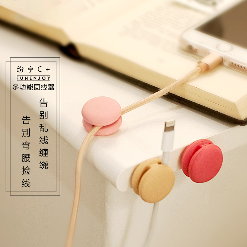 Explore fun life iwo Macaron cable manager Colorful mini data cable organizer Headset storage fixed hook