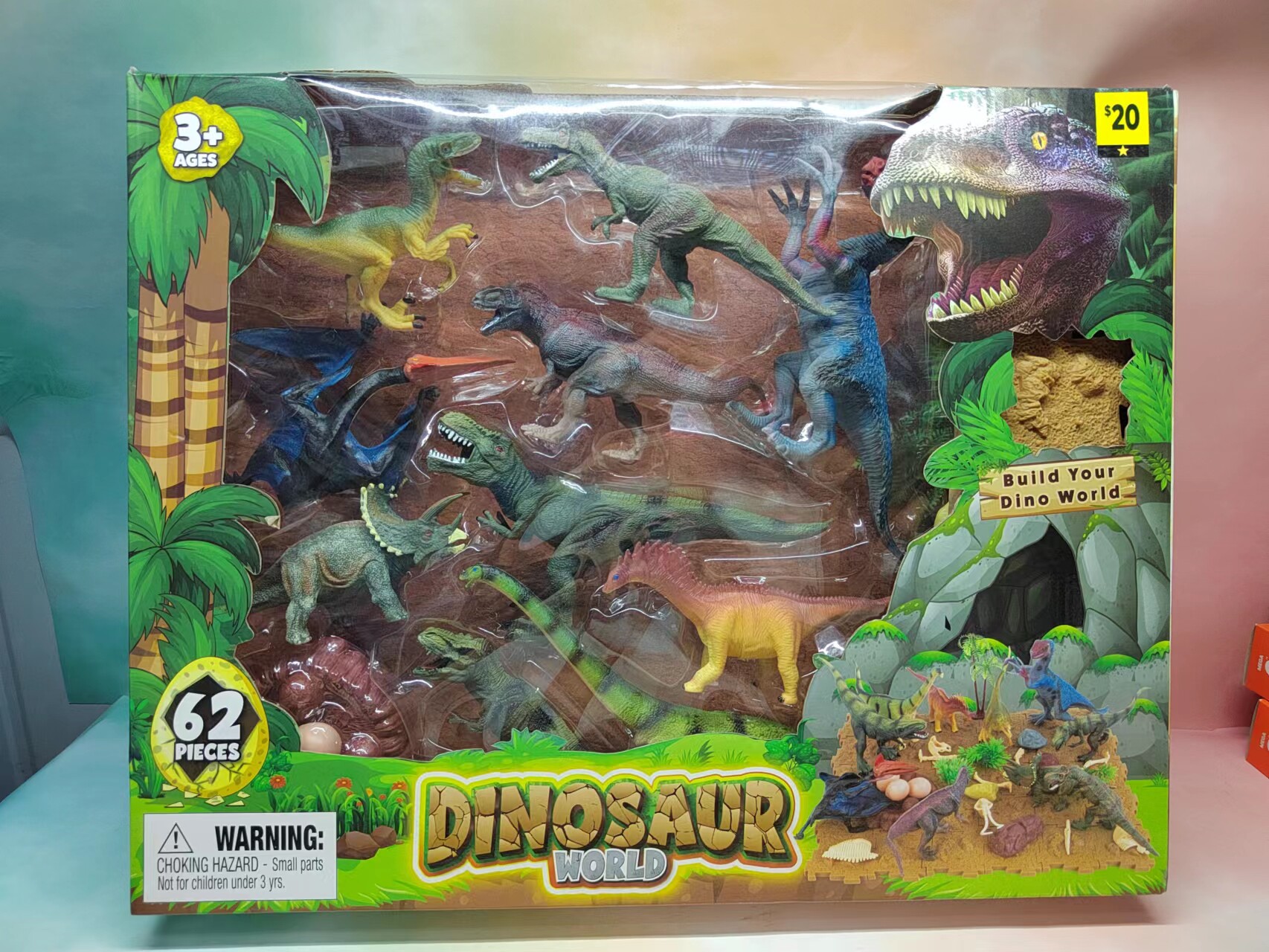 Jurassic Export Dinosaur Set Dishonest Tyrannosaurus Rex Box Toy 62pcs Boys Children's Educational Toys