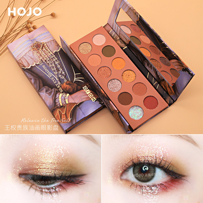 hojo oil painting eye shadow king rights aristocratic eye shadow disc ins superfire sparkling pearls matt waterproof geochromatic parity