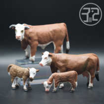 White-faced cow Hereford cow calf calf calf Collecta me you he simulated animal model toy