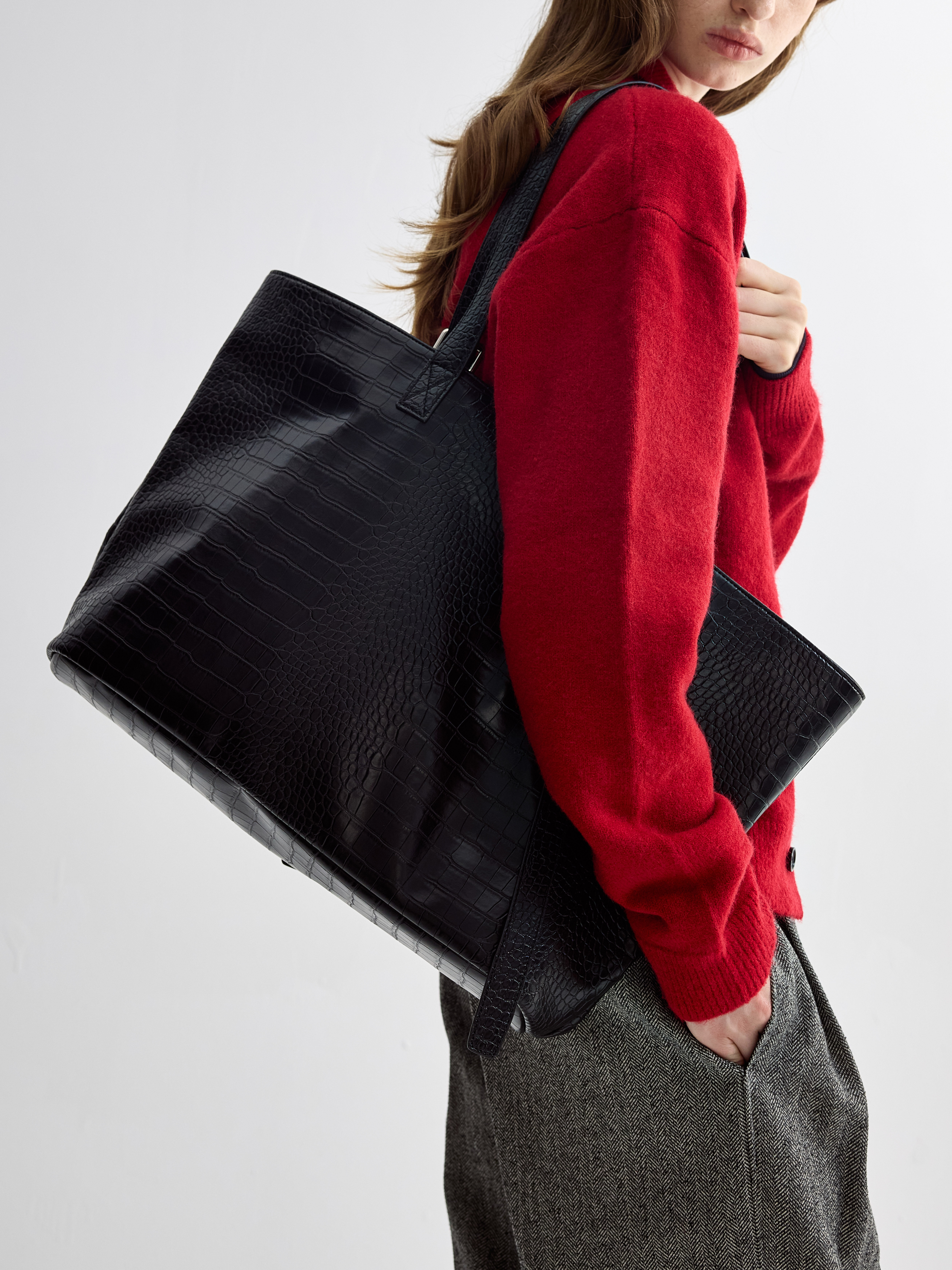 PURESQUARE Vegetable-Tanned Leather Tote Bag