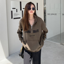 Spring and Autumn 2021 New Korean letter printed long sleeve sweater early autumn coat oversize thin coat tide