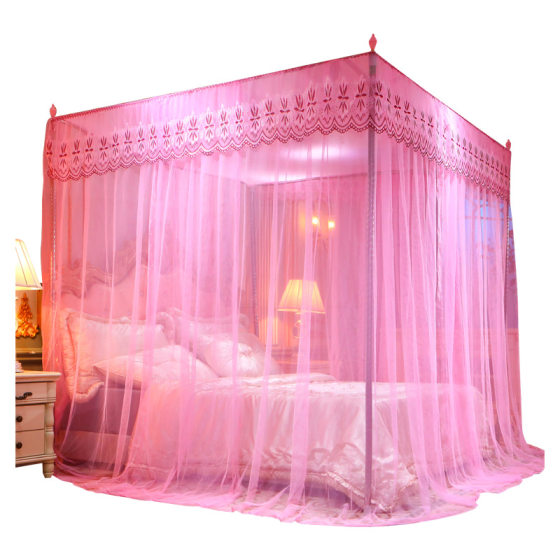 新款落地宫廷蚊帐带加粗加厚支架三开门1.2m1.5m1.8米2米双人家用