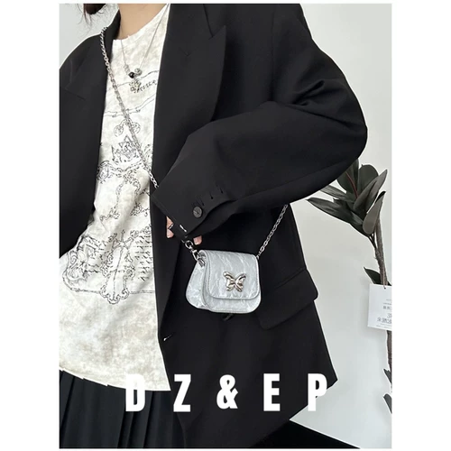 Небольшая сумка, сумка через плечо, изысканная серебряная маленькая цепь