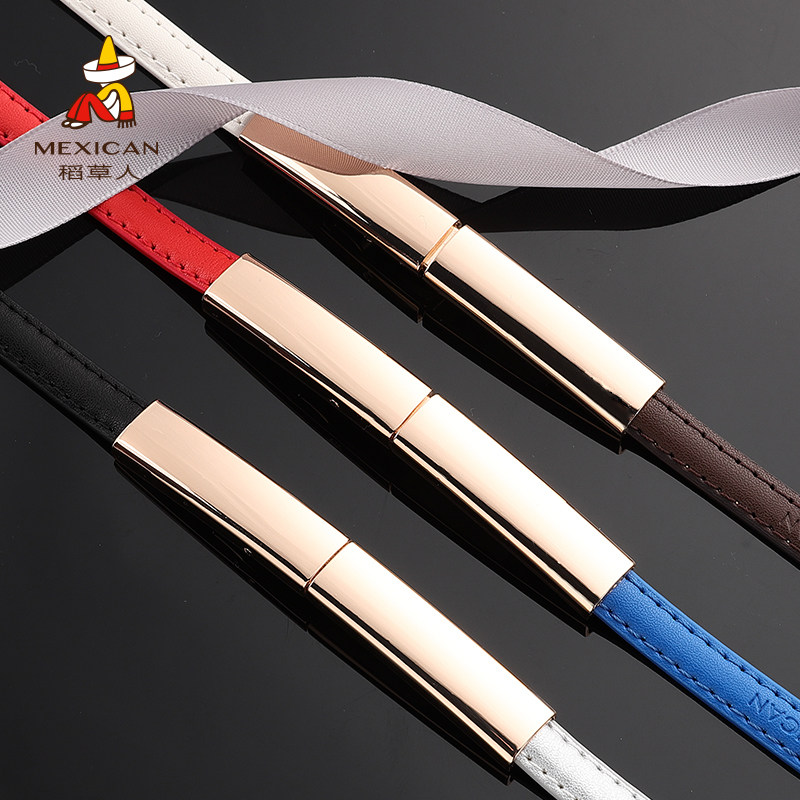 Rice Straw Man Belt Woman Summer Brief About 100 Hitch Smooth Buckle Pants With Matching Skirt Student Korean Version Lady Decorative Belt