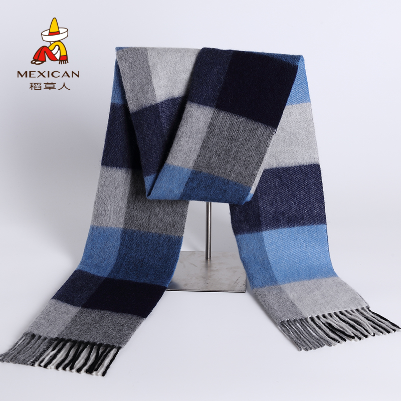 Rice Straw Man Pure color scarves for men Women Winter Han edition 100 hitched young men's lovers scarf around the red Ben's life