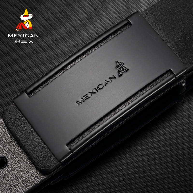 Rice straw man belt male youth genuine leather 100 lap pants with student Han version tide juvenile men casual smooth buckle belt