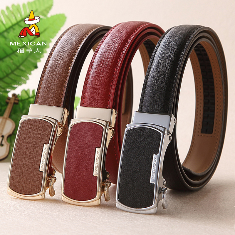 Scarecrow women belt automatic buckle leather jeans with Joker thin belt fashion casual women trend