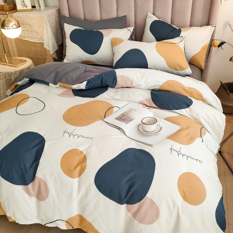 Nordic Feng Shui Cotton cotton full cotton 100 Four pieces of cover Quilt Cover Pure Cotton Bed bedding Students Dormitory Ins Wind Three Sets
