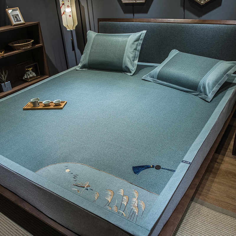 Bed Ogasawara Full Pack Ice Silk Vines Mat 3 sets 1 8 Summer Folding Mat 1 8 Bed Washable Soft Mat for Home