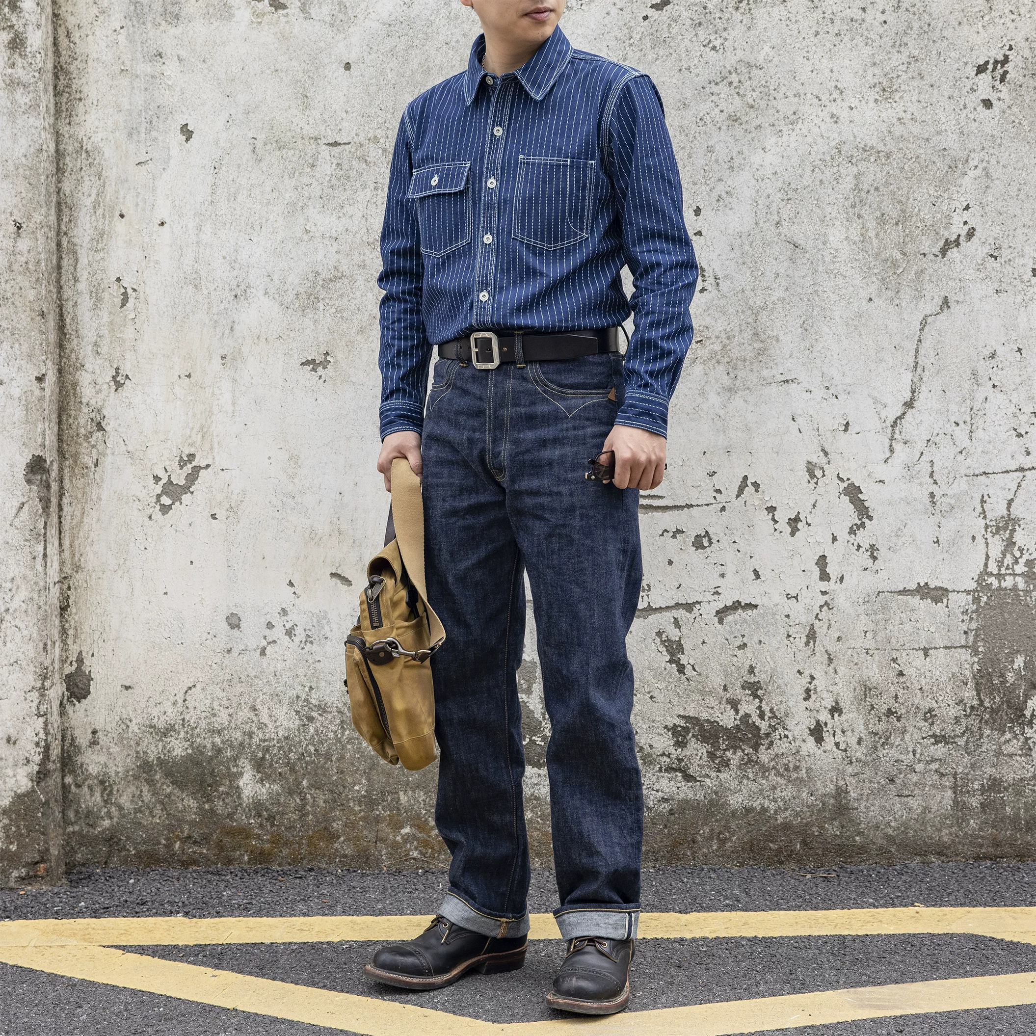 Осенняя ретро-рубашка, американский стиль, 12 унций