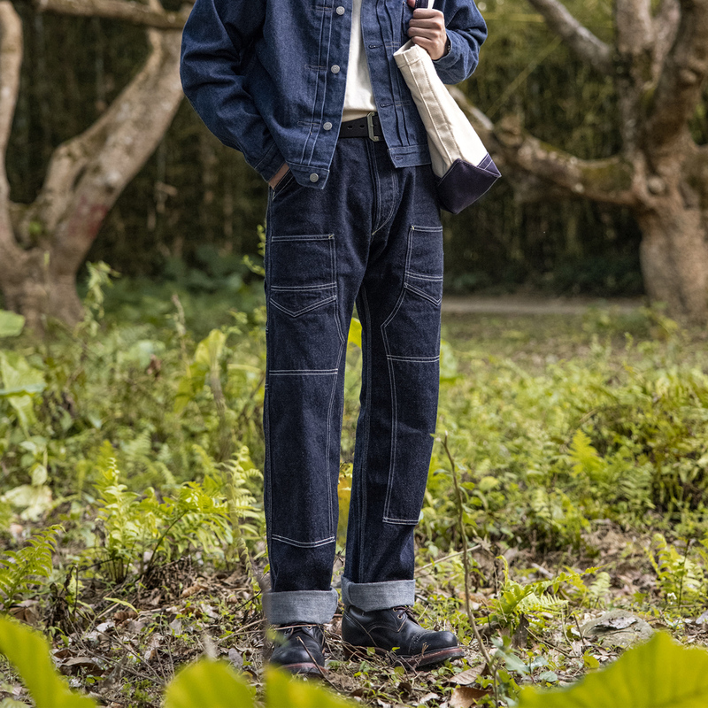 Red Wind Retro Underground Three-Needle Jeans, Amekaji Mid-High Waist Loose Straight-Leg Raw Denim Work Pants Red Wind Retro Underground Three-Needle Jeans, Amekaji Mid-High Waist Loose Straight-Leg Raw Denim Work Pants