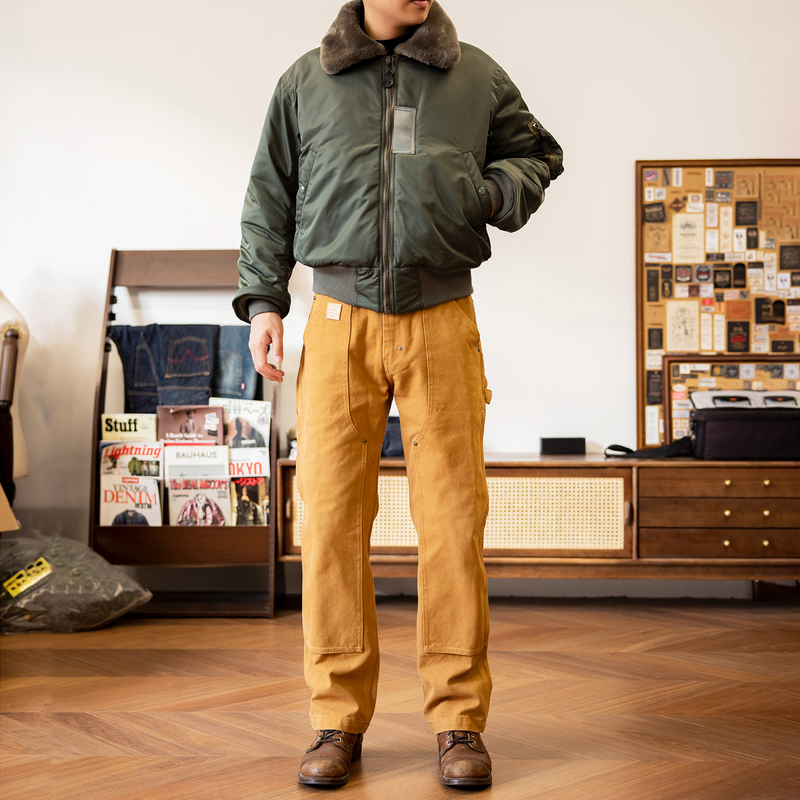 Red Wind Kahaert Canvas Work Pants American Straight-Leg Miner's Pants White Double-Knee Logging Pants 130Th Anniversary B01
