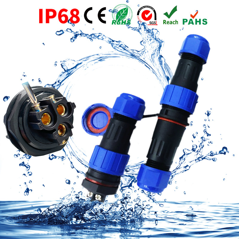 Waterproof aviation plug socket IP68LD16-20-28 male and female butt rear nut screw wiring free welding