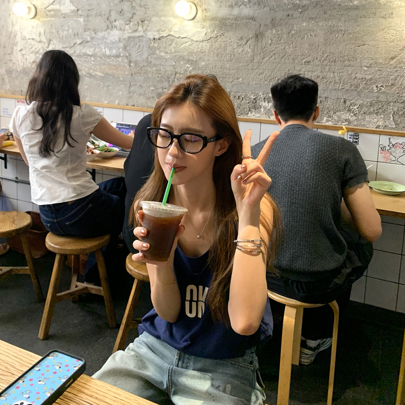 Coriander-Free, Non-Spicy Xiangcai Loose-Fitting Snowflake Cotton Printed Tank Top for Women, Summer Outerwear, Slimming Camisole Top