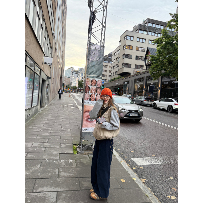 Coriander No Spicy Flavor Xiangcai Vintage Corduroy Nine-Point Casual Pants for Women, Autumn and Winter High-Waisted Slimming Straight-Leg Pants Coriander No Spicy Flavor Xiangcai Vintage Corduroy Nine-Point Casual Pants for Women, Autumn and Winter High-Waisted Slimming Straight-Leg Pants