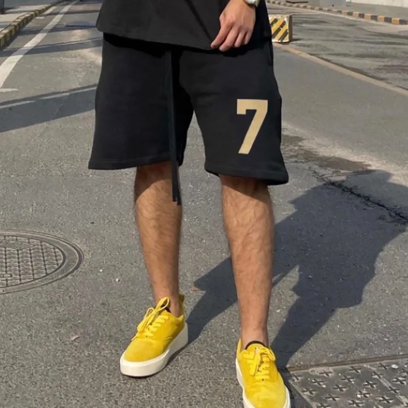 Essentlais Fogess2026 Men's Summer Versatile Loose Hip-Hop High Street American Style Shorts